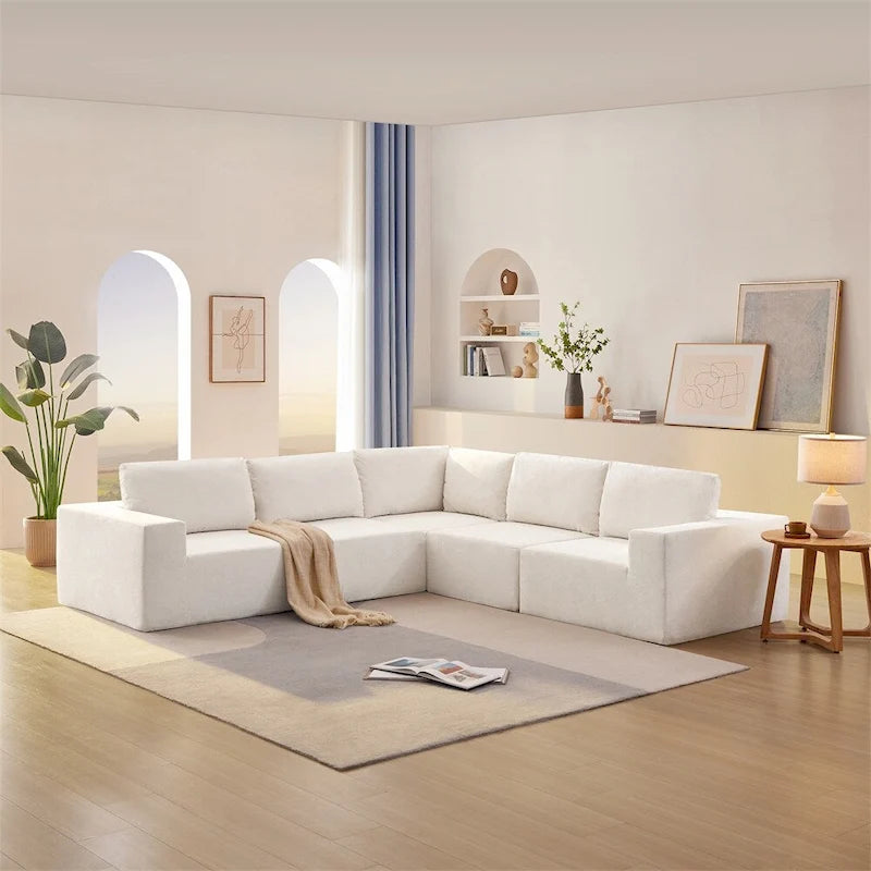 Modular L Shaped Sectional Sofa,Floor Couch Set,Upholstered Furniture