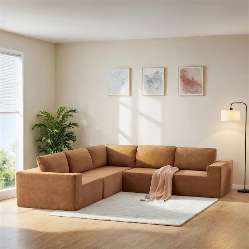 Modular L Shaped Sectional Sofa,Floor Couch Set,Upholstered Furniture