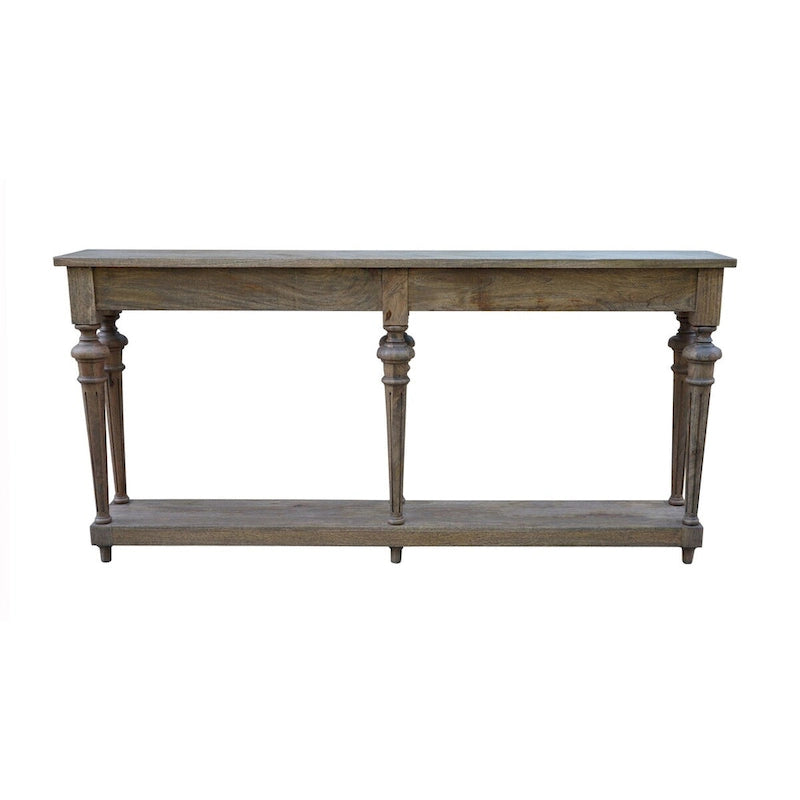 Console traditionnelle Arin de 183 cm (72 pouces) à pieds tournés, en bois de manguier