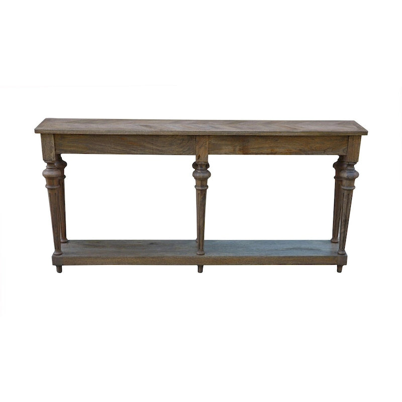 Console traditionnelle Arin de 183 cm (72 pouces) à pieds tournés, en bois de manguier