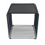 Table d'appoint Reo 16 pouces, structure en fil de fer noir effet cascade