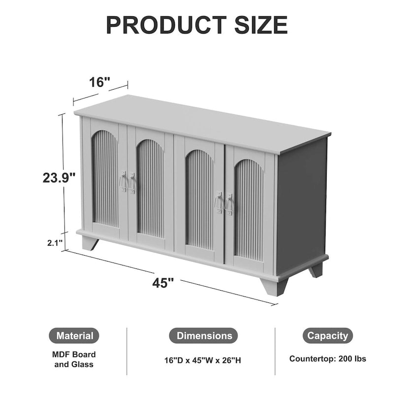 Meuble TV avec rangement pour téléviseurs jusqu'à 45 pouces - 45 x 26 x 16 pouces