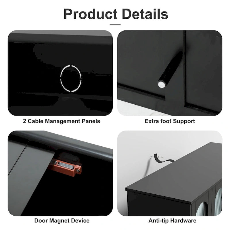 Meuble TV avec rangement pour téléviseurs jusqu'à 45 pouces - 45 x 26 x 16 pouces