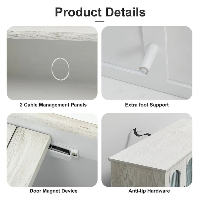 Meuble TV avec rangement pour téléviseurs jusqu'à 45 pouces - 45 x 26 x 16 pouces