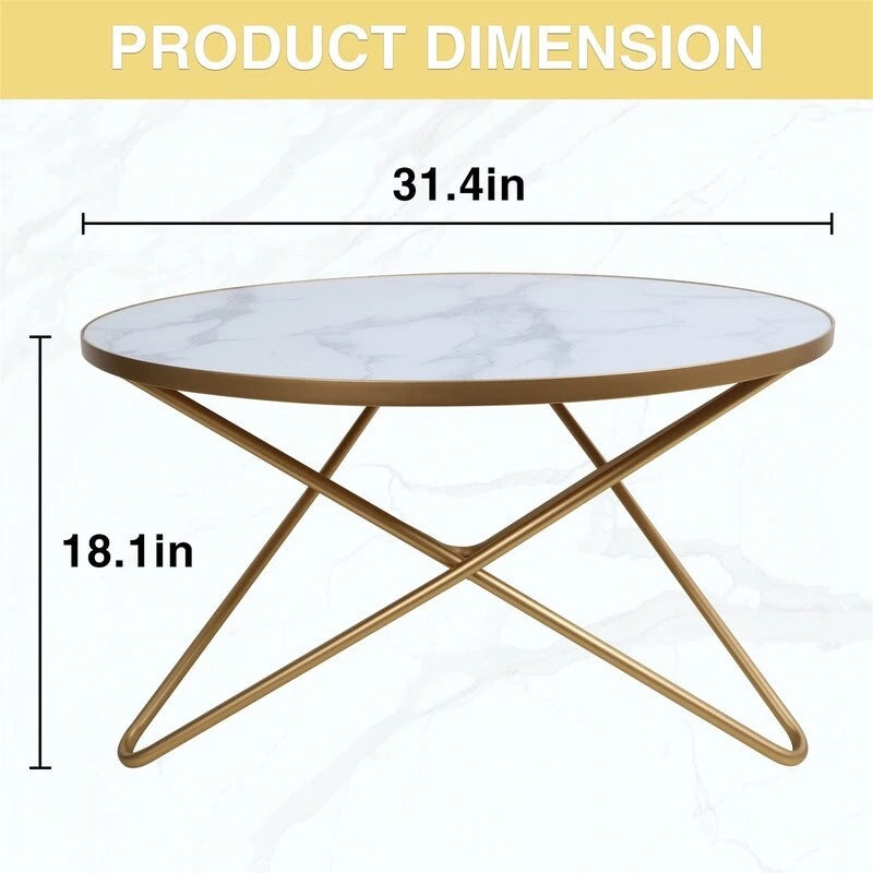 Table basse ronde - 80 cm de profondeur x 80 cm de largeur x 46 cm de hauteur
