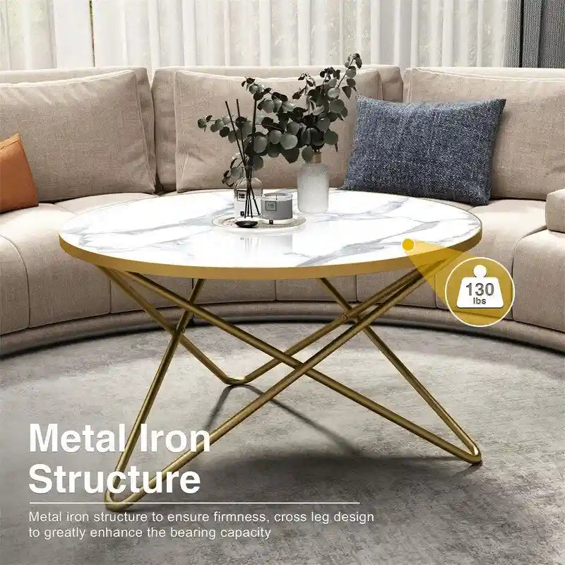 Table basse ronde - 80 cm de profondeur x 80 cm de largeur x 46 cm de hauteur