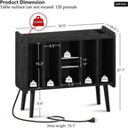 Support pour platine vinyle avec éclairage LED - 14,2 cm (P) x 32,5 cm (L) x 27,2 cm (H)