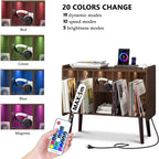 Support pour platine vinyle avec éclairage LED - 14,2 cm (P) x 32,5 cm (L) x 27,2 cm (H)