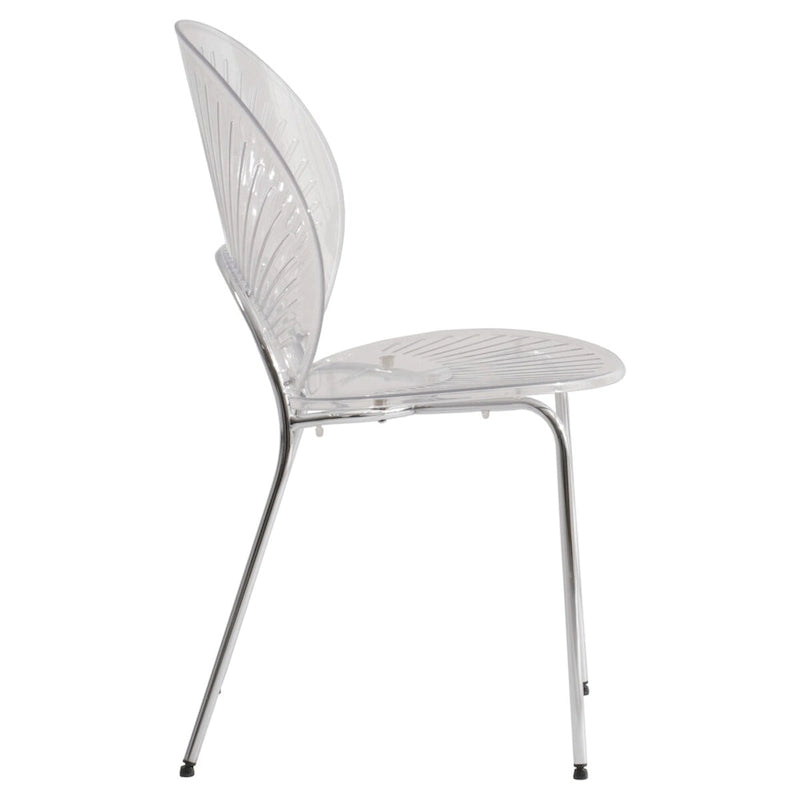 Chaise de salle à manger LeisureMod en plastique opulent avec piètement chromé
