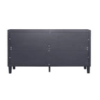Buffet/meuble de rangement d'appoint moderne en bois noir mat à 4 portes de 152 cm (60 po)
