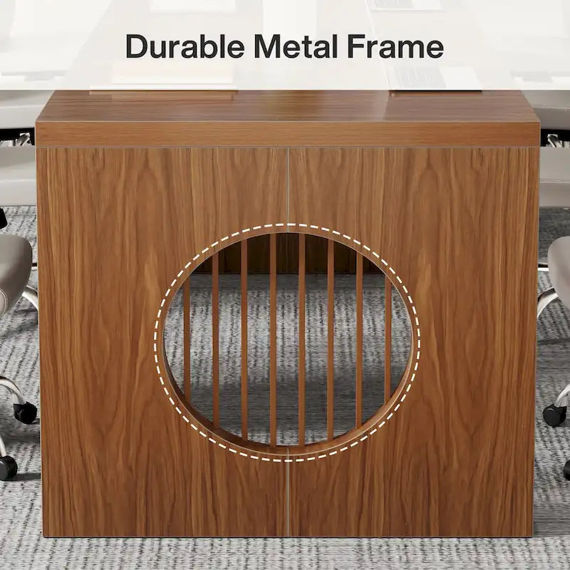 Bureau d'ordinateur 63, bureau de direction industriel, table d'écriture rectangulaire robuste avec plateau en bois pour bureau à domicile