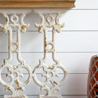 Console vintage en bois avec plateau marron