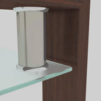 Table basse rectangulaire en verre et noyer, table basse transparente, table d'appoint moderne pour salon, mobilier de salon