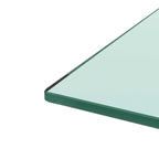 Table basse rectangulaire en verre et noyer, table basse transparente, table d'appoint moderne pour salon, mobilier de salon