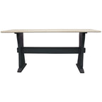 Table console à tréteaux HomeRoots 70 en marbre véritable ivoire et noir - 70