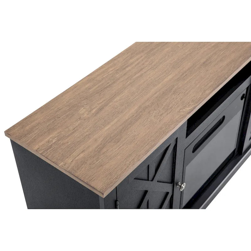 Meuble TV de 137 cm (54 po) pour téléviseurs jusqu'à 152 cm (60 po) avec foyer électrique - Largeur : 137 cm (54 po)