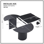 Table de salle à manger ovale extensible à plateau solide - Non applicable