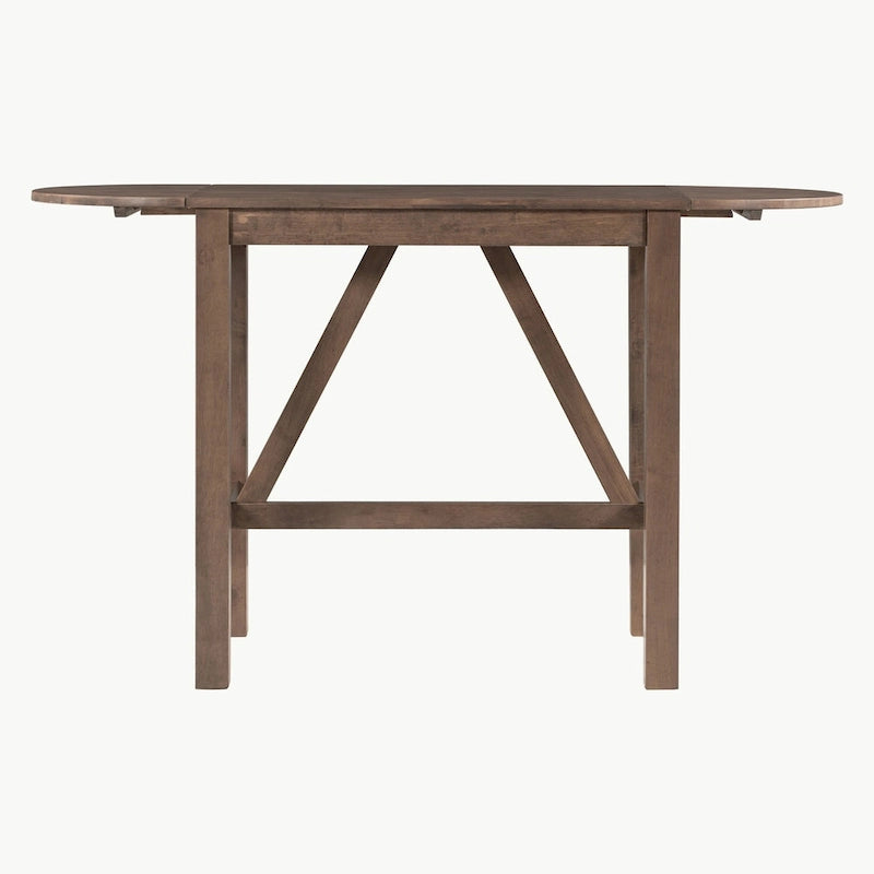 Ensemble de table à manger 3 pièces en bois, hauteur comptoir, à abattants
