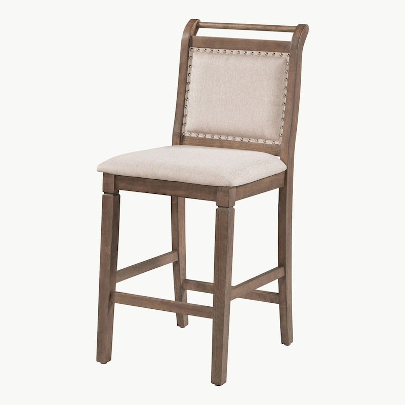 Ensemble de table à manger 3 pièces en bois, hauteur comptoir, à abattants