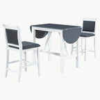 Ensemble de table à manger 3 pièces en bois, hauteur comptoir, à abattants