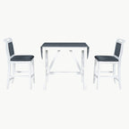 Ensemble de table à manger 3 pièces en bois, hauteur comptoir, à abattants