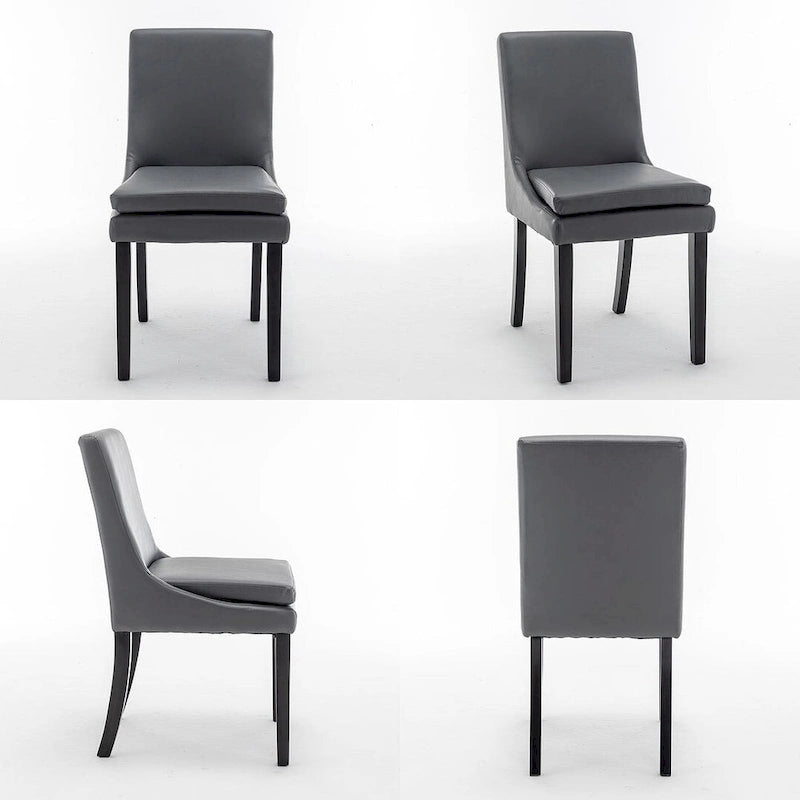 Chaises de salle à manger modernes sans accoudoirs, lot de 2, avec pieds en bois massif, idéales pour la cuisine et la salle à manger.