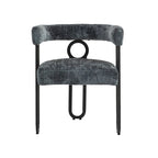 Chaises de salle à manger d'appoint contemporaines, revêtues de chenille et de cuir (lot de 2).