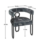 Chaises de salle à manger d'appoint contemporaines, revêtues de chenille et de cuir (lot de 2).