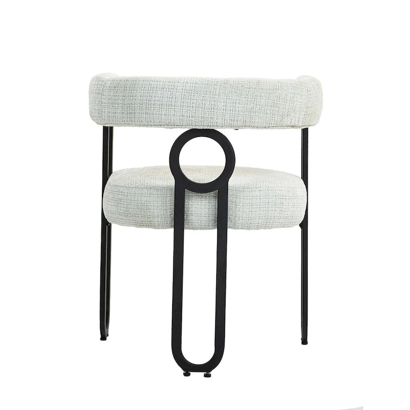 Chaises de salle à manger d'appoint contemporaines, revêtues de chenille et de cuir (lot de 2).