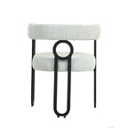 Chaises de salle à manger d'appoint contemporaines, revêtues de chenille et de cuir (lot de 2).