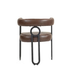 Chaises de salle à manger d'appoint contemporaines, revêtues de chenille et de cuir (lot de 2).