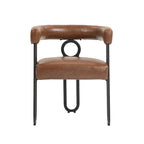 Chaises de salle à manger d'appoint contemporaines, revêtues de chenille et de cuir (lot de 2).