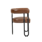 Chaises de salle à manger d'appoint contemporaines, revêtues de chenille et de cuir (lot de 2).