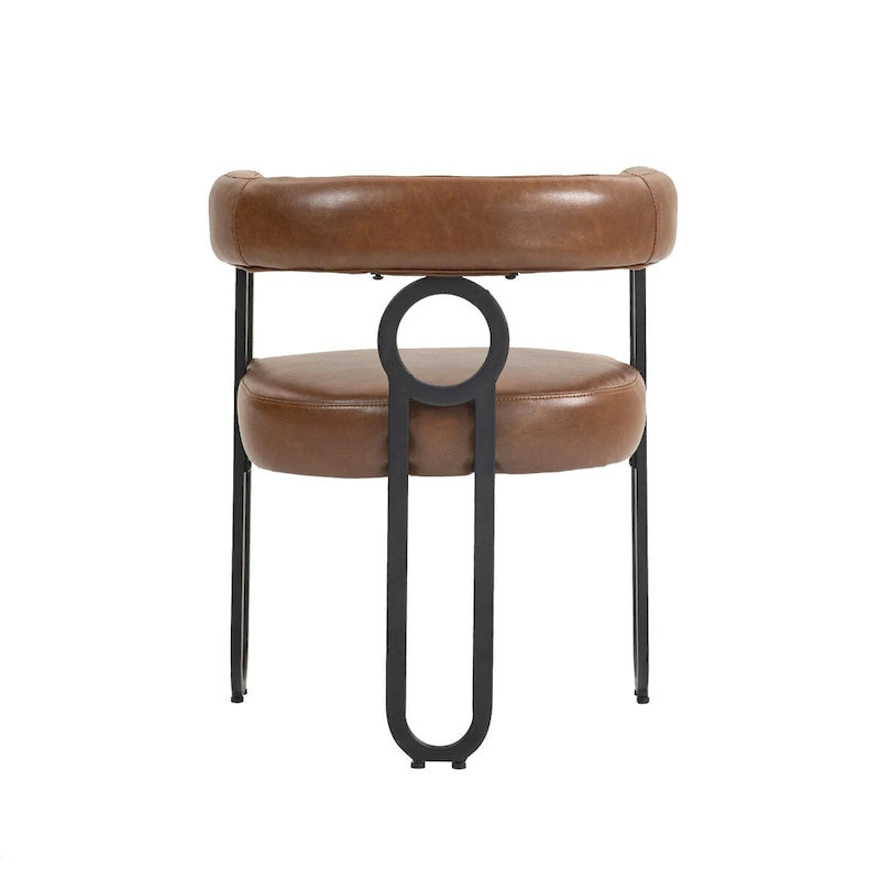 Chaises de salle à manger d'appoint contemporaines, revêtues de chenille et de cuir (lot de 2).