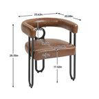 Chaises de salle à manger d'appoint contemporaines, revêtues de chenille et de cuir (lot de 2).