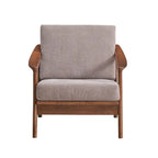 Wooden Accent Chair with Removable Cushion in Light Brown and Brown