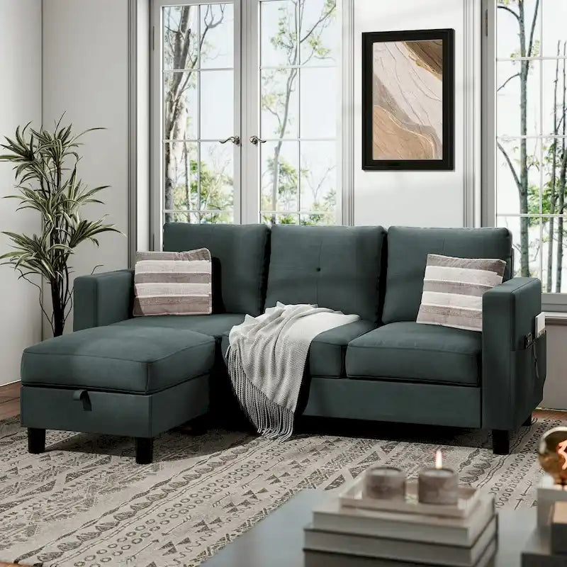 Futzca Convertible Sectional Sofa Couch, L Shaped Couch Sofa