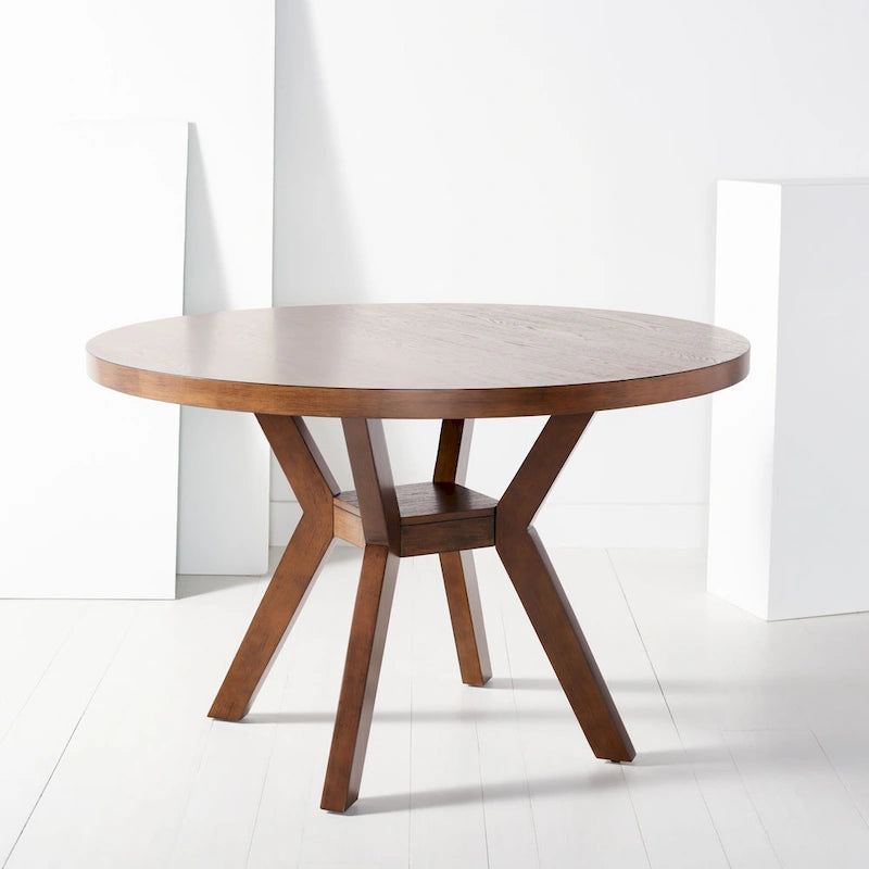Table de salle à manger ronde en bois SAFAVIEH Couture Orestilla - 122 cm (L) x 122 cm (P) x 76 cm (H)