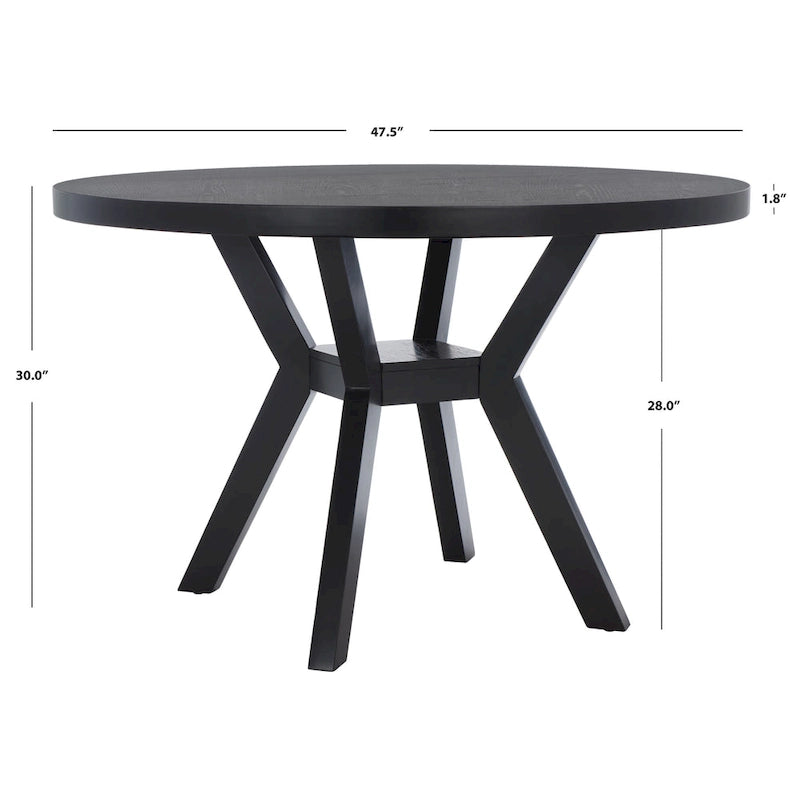 Table de salle à manger ronde en bois SAFAVIEH Couture Orestilla - 122 cm (L) x 122 cm (P) x 76 cm (H)