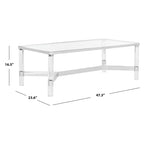 Table basse SAFAVIEH Couture Giang en acrylique argenté - 47 cm (L) x 24 cm (P) x 17 cm (H)